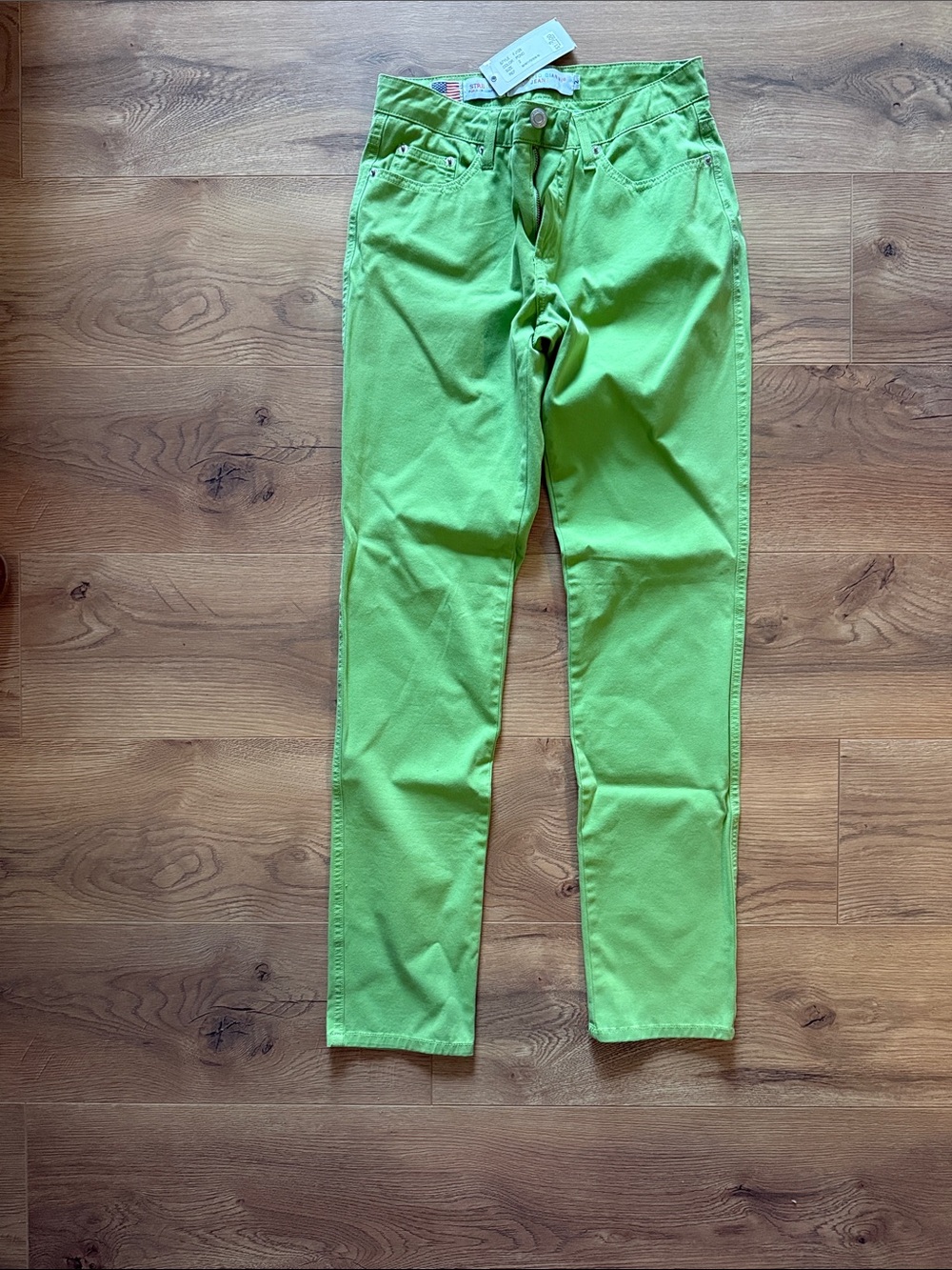 Women's Skinny Pants in Bright Lime Green